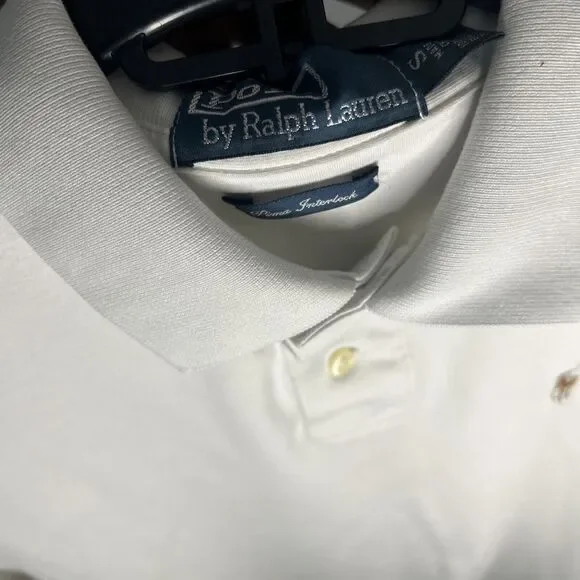 Polo Ralph Lauren Men's Classic Soft Cotton Polo S White Cream "1 stains - Picture 6 of 6